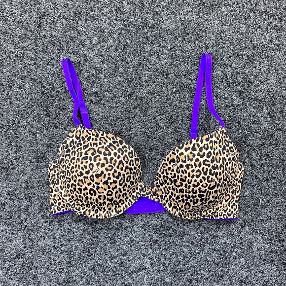Victoria's Secret PINK Bra Wear Everywhere Demi Cheetah Bra Women's Size 32C - Picture 1 of 6